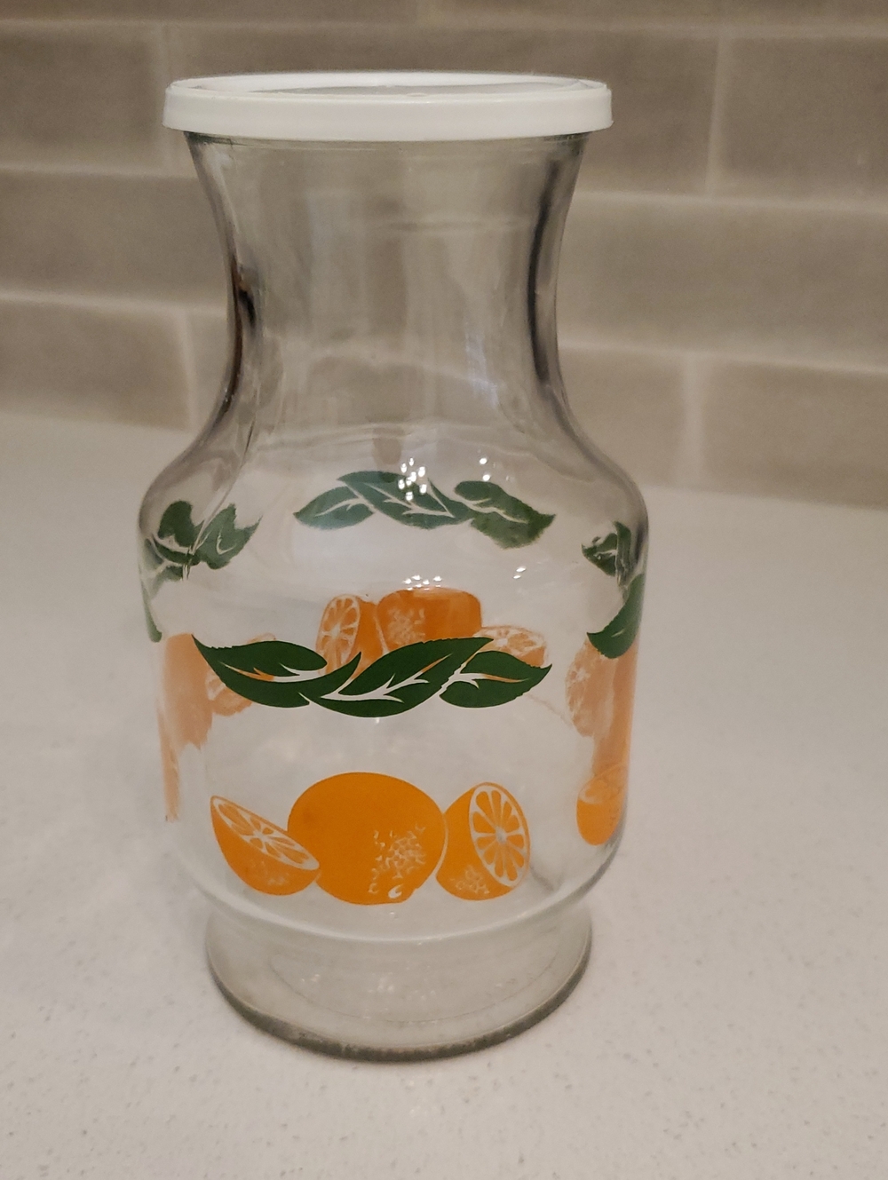 Anchor Hocking Vintage Orange Juice Decanter Glass Carafe Pitcher with Lid - Picture 2 of 8